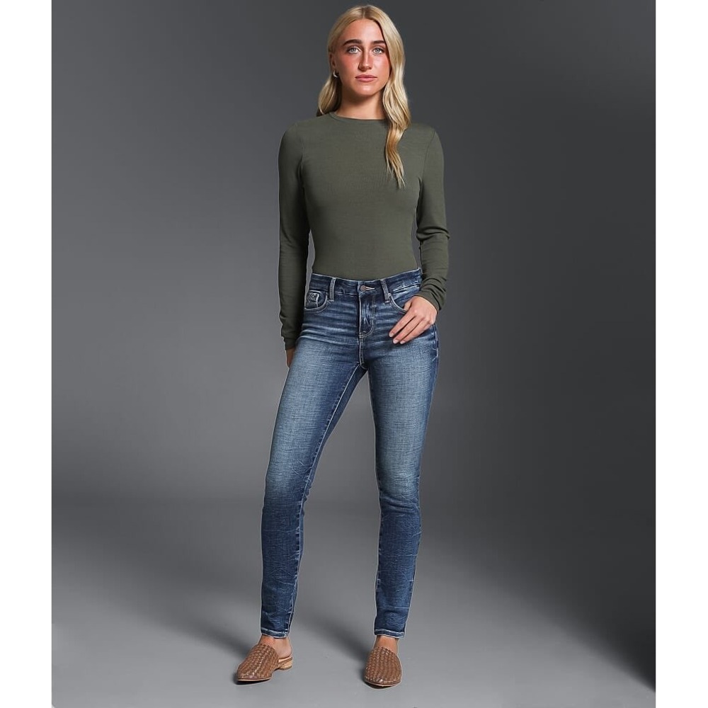 Buckle Black Fit No. 53 Skinny Jeans Medium Wash Blue Denim 26x30